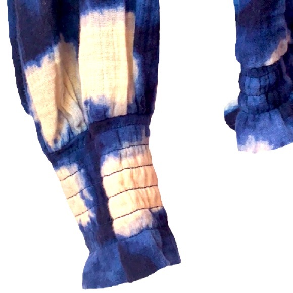 ANTHROPOLOGIE x PORRIDGE Ines BOHO Peasant Smocked Gauzy Cotton Tie Dye size M - Picture 7 of 11